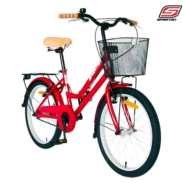 Spartan Bicycle Classic Bike With Basket : SP-3075 : Red : 20"