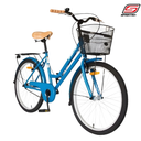[6160] Spartan Bicycle Classic Bike With Basket : SP-3076 : Blue : 24"