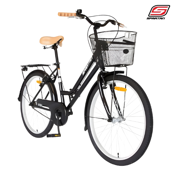 Spartan Bicycle Classic Bike With Basket : SP-3077 : Black : 24"