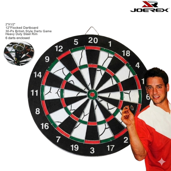 Joerex Dartboard 15'' with Darts : JD6082