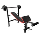[10570] Blu Fit Bench Weight Lifting With 80Lbs Barbell Set : YW-2850