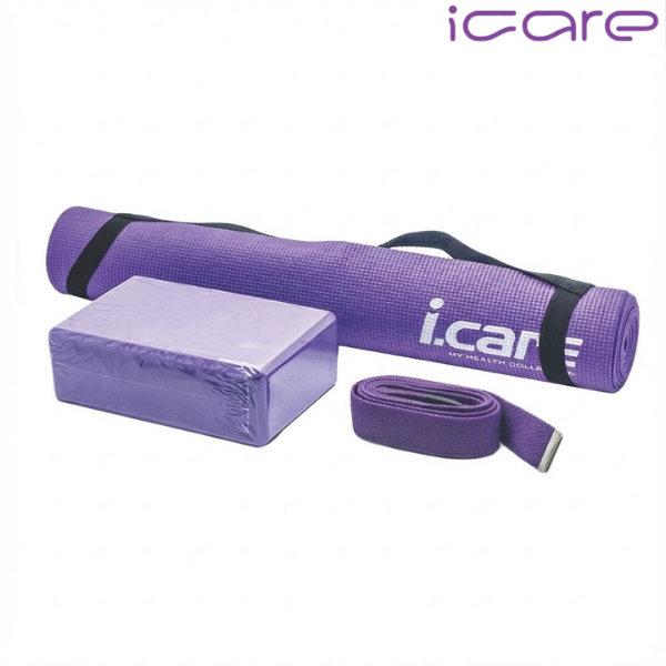 I-Care Mat Yoga Set Combo : JIC025 - 5mm - Purple