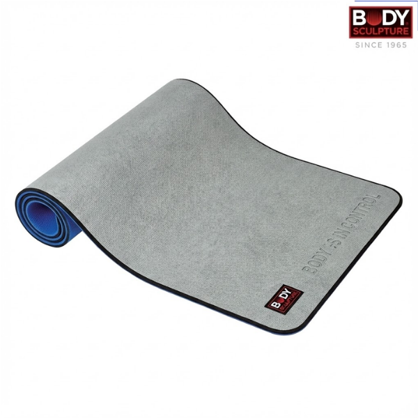 Body Sculpture Yoga Mat With Terry Cloth :BB-8300T - 4mm - Grey/Blue