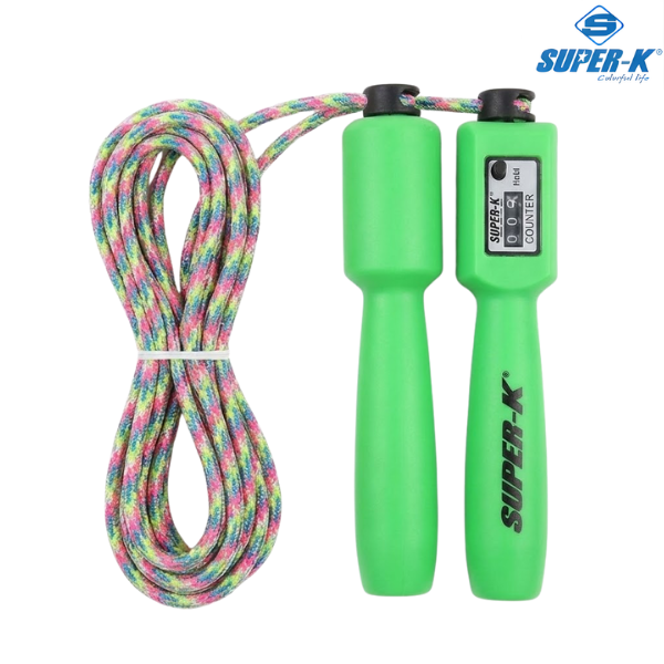 Super-K Jump Rope Countable : SU0921 - 9ft - Clear/Green