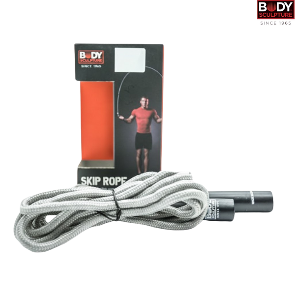 Body Sculpture Skip Rope Wooden Handle 9Ft :BK-203B - 9ft - Grey/Black