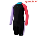 [10342] Speedo Girls Suit Colourblock Rash Top & Jammer Set : 81286315476 - 13-14