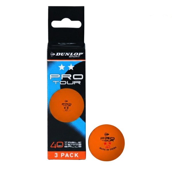Dunlop Table Tennis Ball 40+ Pro Tour : 679320 - Orange - Pack of 3 balls