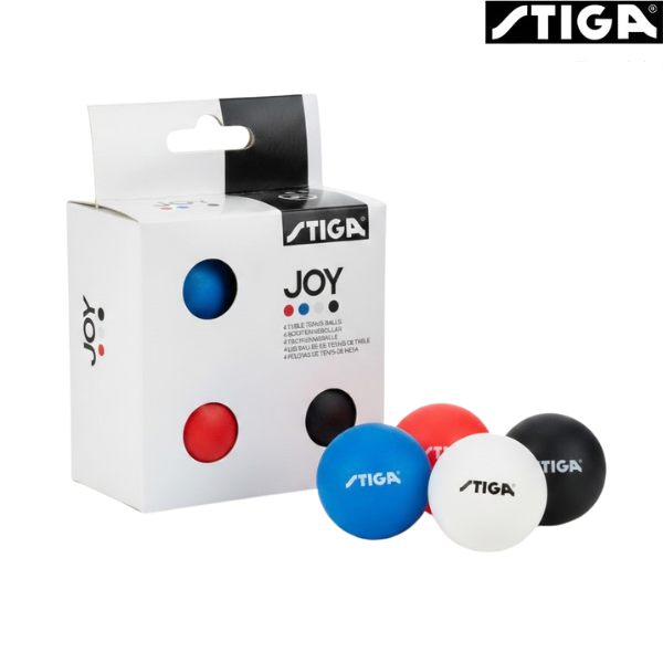 Stiga Table Tennis Balls Joy : 1110-5240-04 - MultiColour - Pack of 4 balls