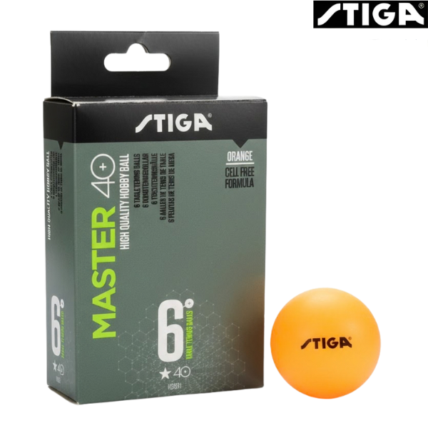 Stiga Table Tennis Balls Master 40+ 1* : 514506/S/1112 - Orange - Pack of 6 balls