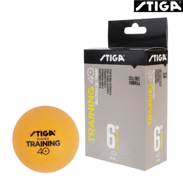 Stiga Table Tennis Balls Training 40+ : 1110-2603-06 - Orange - Pack of 6 balls