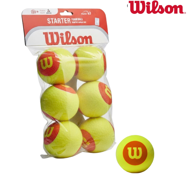 Wilson Tennis Ball Foam Stage 3 :Z2570/WRZ259300 - Pack of 6 balls