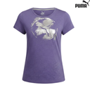 [1555] Puma T-Shirt Logo Plus Round Neck : 55828016 - Purple - XLarge