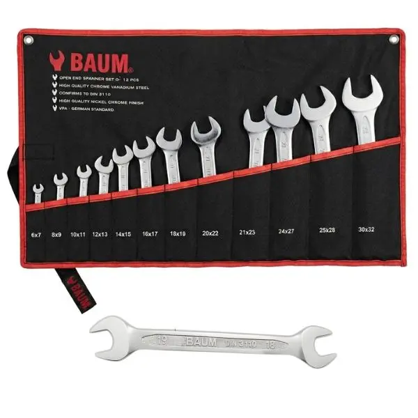Baum Set Of 12Pc Double Open End Spanners 6 - 32mm