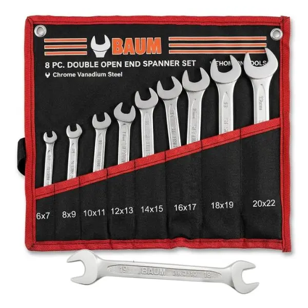 Baum Set Of 8Pc Double Open End Spanners 6 - 22mm