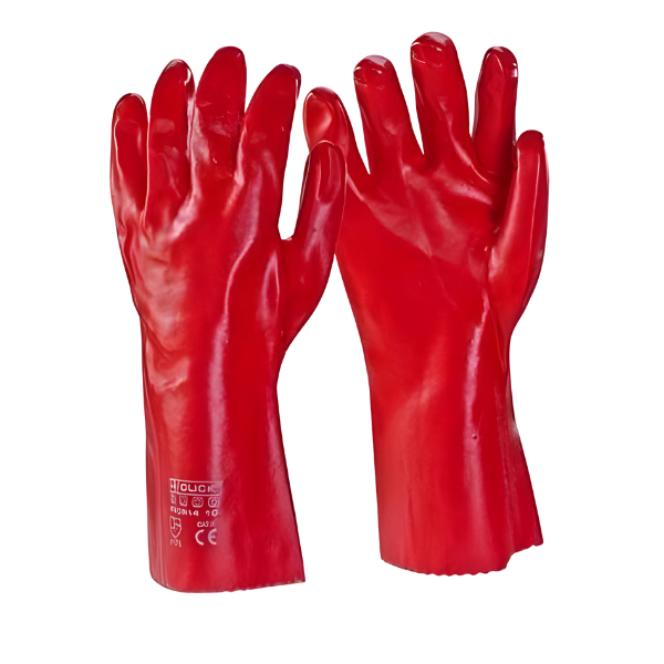 Red Pvc Gloves Acidproof
