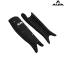 [7780] Alfa Hockey Shinguard Plastic With Anklets (Black, Medium)
