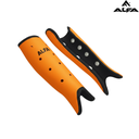 [7782] Alfa Hockey Shinguard Plastic With Anklets (Orange, Medium)