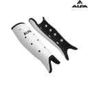[7779] Alfa Hockey Shinguard Plastic With Anklets (White, Medium)