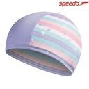 [9582] Speedo Swim Cap Junior Polyester Printed : 8-12241D680 (Purple/Pink)