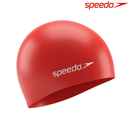 [10667] Speedo Swim Cap Junior Plain Flat Silicone Team : 8709931959 (Red)