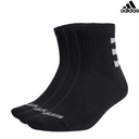 [9740] Adidas Crew Socks HC 3S Quart : HD2212 - Black - 3Prs (EUR 43 - 45)