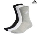 [14484] Adidas Socks Crew C SPW : IC1311 - Black/Grey/White - 3Prs (EUR 40 - 42)