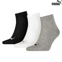 [14573] Puma Socks Ankle Quarter Plain : 90697821 - Grey/Black/White - 3Prs (EUR 39 - 42)