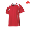 [8686] Peak T-Shirt R-Neck S/Sleeves : EK07 (Red/White, XSmall)