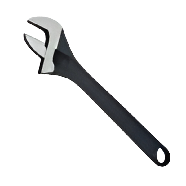 Baum Adjustable Wrench, Black Phosphated, Polished Head
