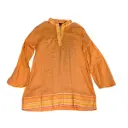 [4408] Kasuku Marini Kaftan Long Chinese Collar With Kikoy Border- KCL47 (Orange, XLarge)