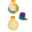 [2340] Medal 67 x 4mm 65g - Coloured design (Gold)