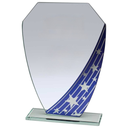[15366] Starlight Hex Jade Glass Award Blue - CR24367 (20cm)