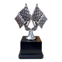 [15242] Velocity Crossed Flags Award Antique Silver - RF25511