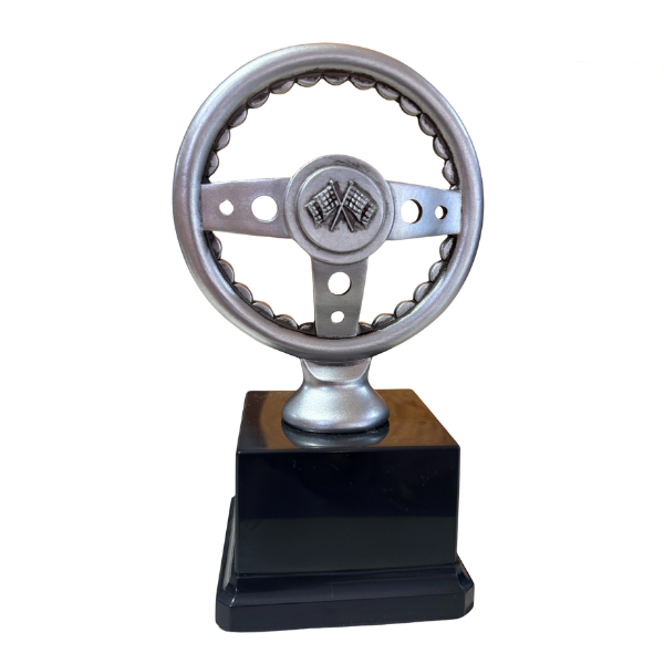 Velocity Steering Wheel Award Antique Silver - RF25510