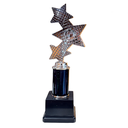 [15253] Trinity Star Multisport Tube Trophy Black & Silver - TR25602 (30cms)