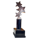 [15254] Trinity Star Multisport Tube Trophy Black & Silver - TR25602 (33cms)