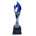 [15333] Inferno Plastic Laser Cut Cup Trophy Silver & Blue - TR19589