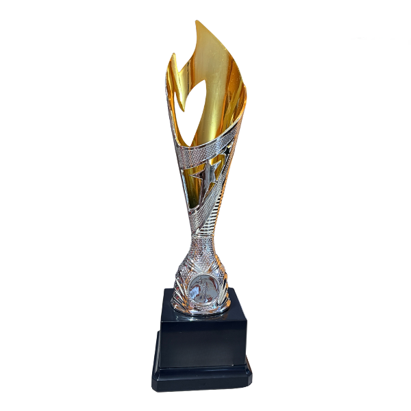 Inferno Plastic Laser Cut Cup Trophy Silver & Gold - TR19590