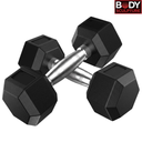 [15616] Body Sculpture Dumbbell Rubber Hexagon : BW-460 (24kg)