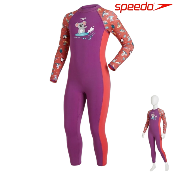 Speedo Body Suits Girls Printed All-In-One Sun Suit : 8-1350215157