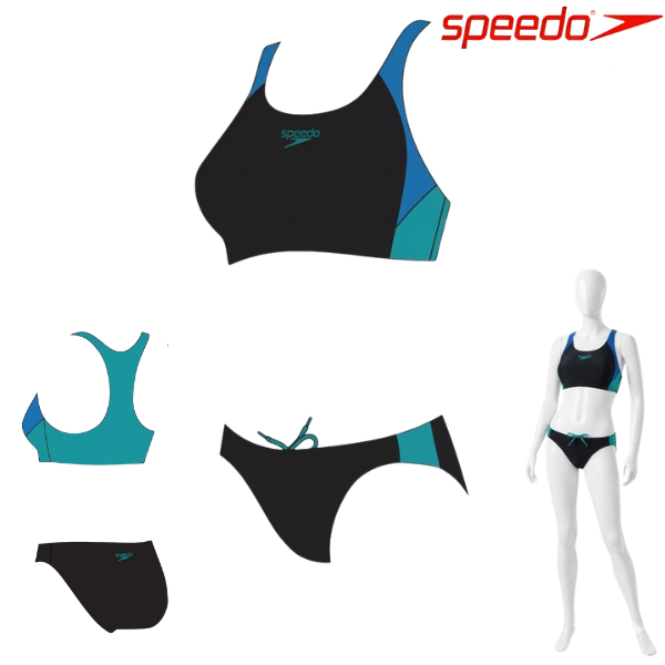 Speedo Costume Colourblock Splice 2Pc : 8-1347615489