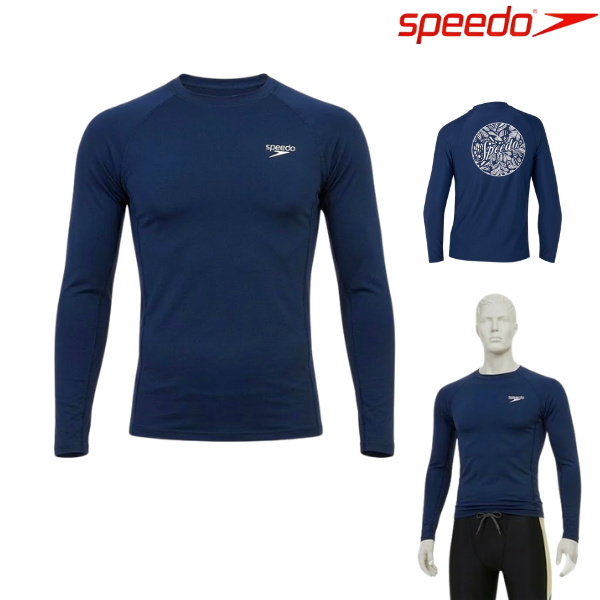 Speedo Swim Top T-Shirts Printed L/Sleeves Swim Tee : 8-00303014526