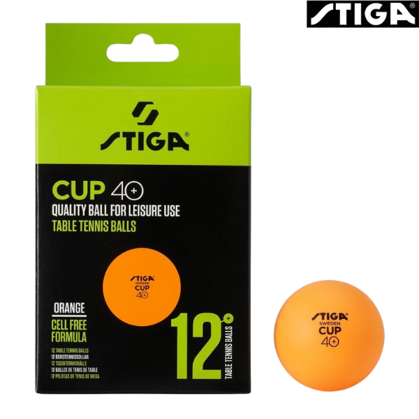 Stiga Table Tennis Balls Cup 40+ : 1110-2503-12 : Orange - Pack of 12 balls