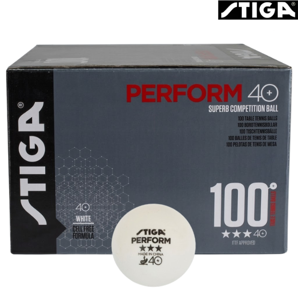 Stiga Table Tennis Balls Perform 40+ 3* Comp ITTF Approved : 1113-2210-10 - White - Per 1Pc