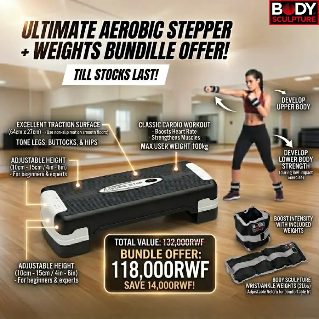 Body Sculpture Aerobic Stepper Plus + Body Sculpture Wrist/Ankle Weights(2Lbs)