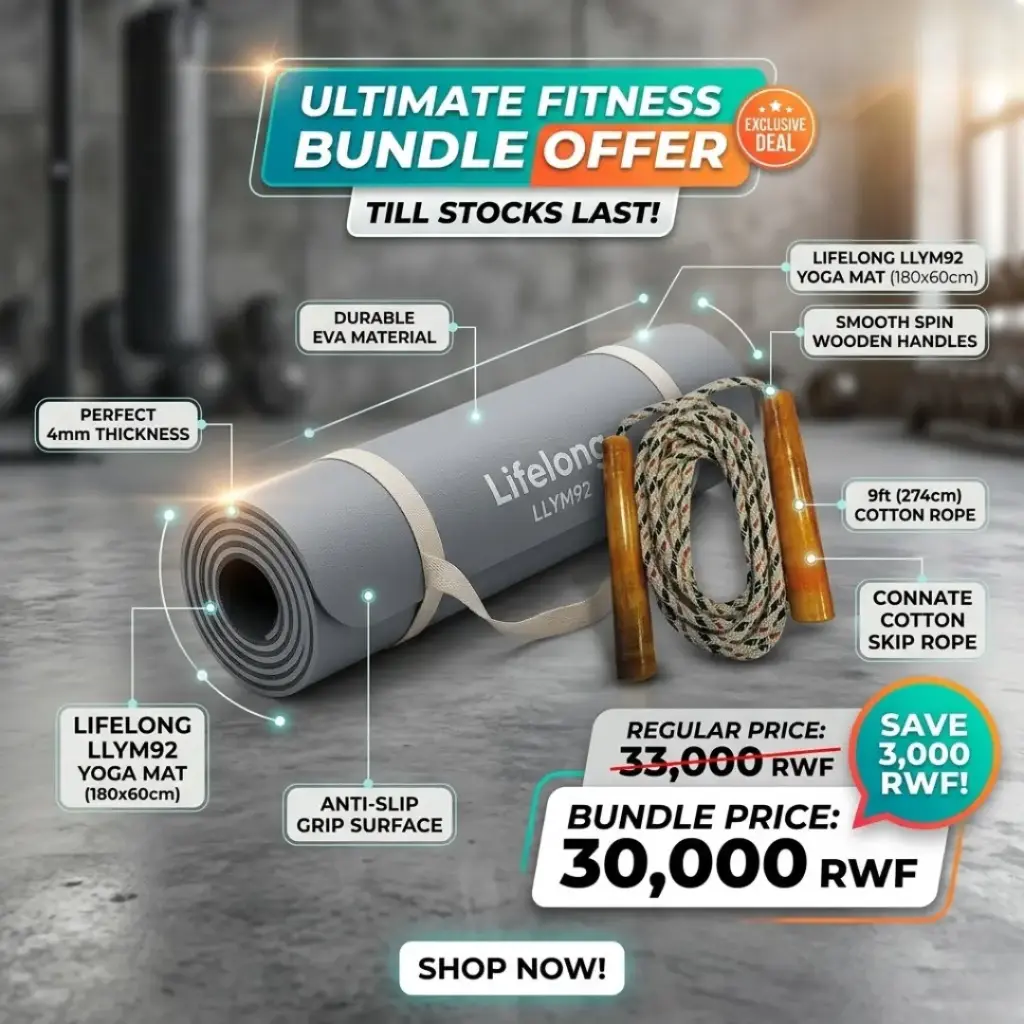 Lifelong Yoga Mat + Connate Skip Rope Cotton