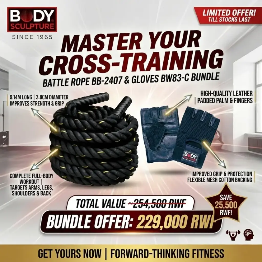 Body Sculpture Battle/Power Training Rope + Body Sculpture Fitness Glove