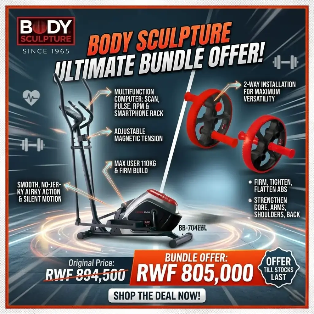 Body Sculpture Elliptical Strider Magnetic + Body Sculpture Ab Wheel Plus