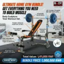 [16623] Body Sculpture Bench Weight Lifting Foldable + Steel Bar 60" + Plates Cast Iron (15kg), (2kg)