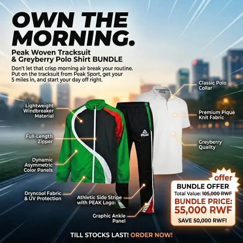 Peak Woven Tracksuit(XLarge) + Greyberry Polo Shirt